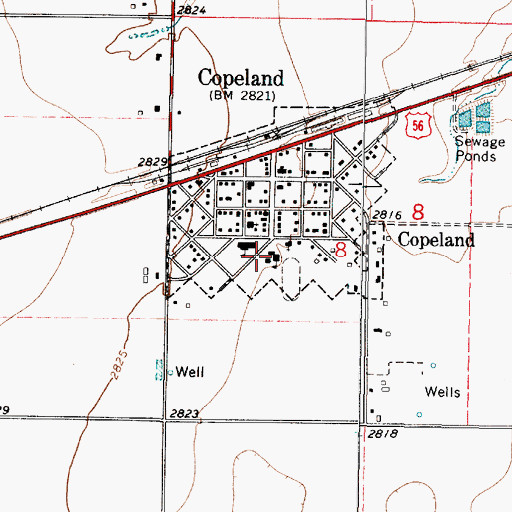 Topographic Map of South Gray Junior High School, KS