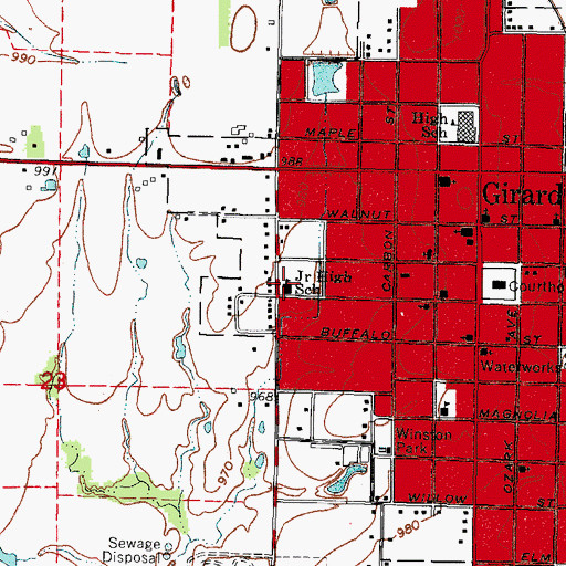 Topographic Map of R. V. Haderlein Elementary School, KS