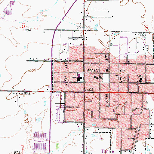 Topographic Map of Northeast Elementary / Junior High School, KS
