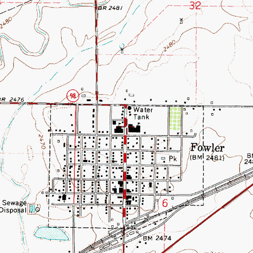 Topographic Map of Fowler Elementary School, KS
