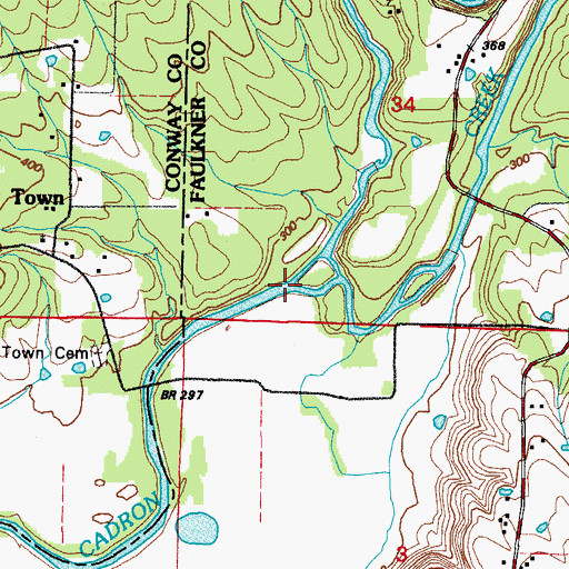 Topographic Map of Cove Creek, AR