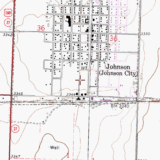 Topographic Map of Stanton County Middle School, KS