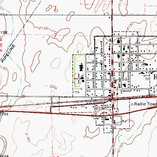 Topographic Map of Haviland High School, KS