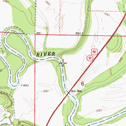 Topographic Map of El Paso School, KS
