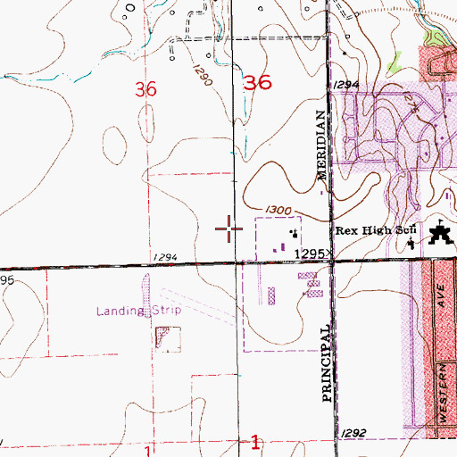 Topographic Map of Haysville West Middle School, KS