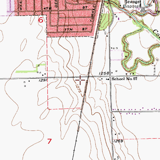 Topographic Map of School Number 57, KS