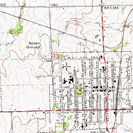 Topographic Map of Conway Springs High School, KS