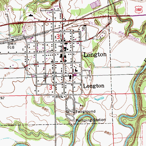Topographic Map of Elk Valley High School, KS