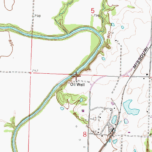 Topographic Map of Norman Number One Oil Well, KS