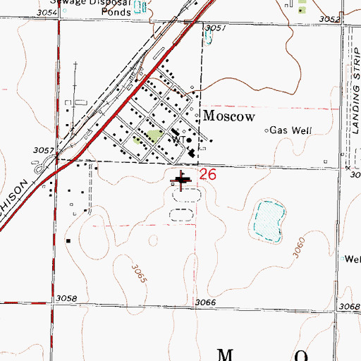 Topographic Map of Moscow High School, KS