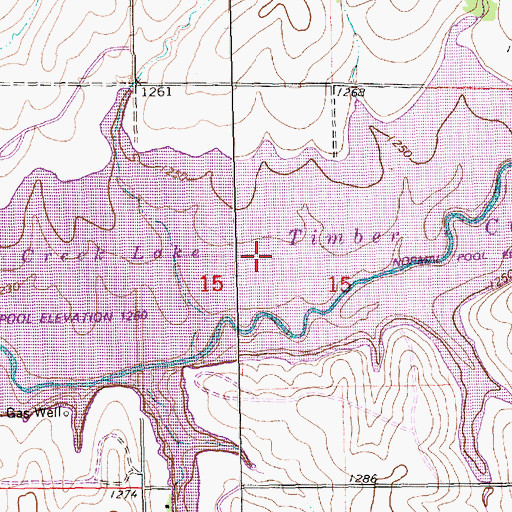 Topographic Map of Timber Creek Lake, KS