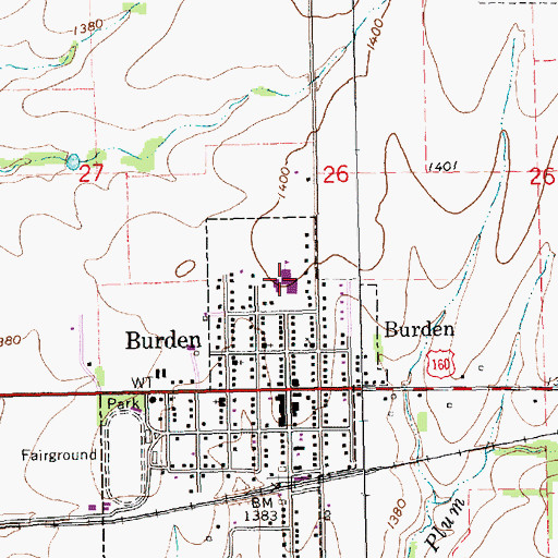 Topographic Map of Central Junior - Senior High School, KS