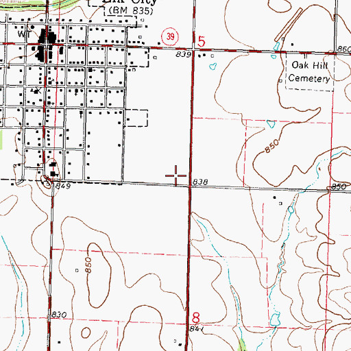 Topographic Map of Elk City Elementary School, KS