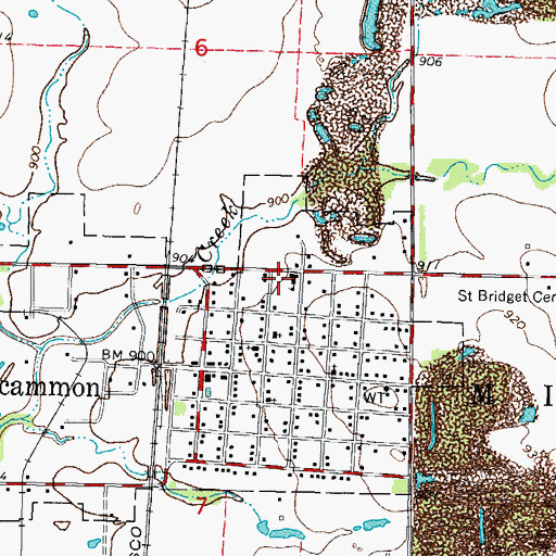 Topographic Map of Scammon Elementary School, KS