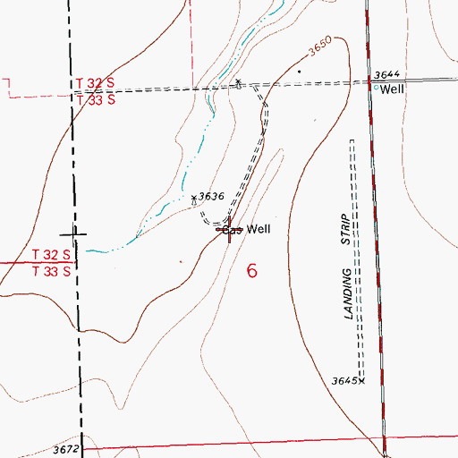 Topographic Map of Pasture Number Fortyseven, KS