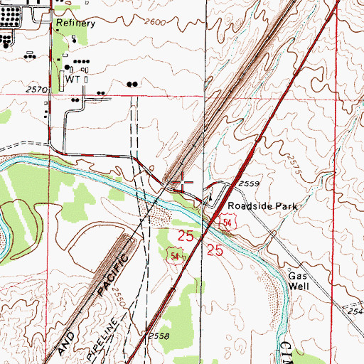 Topographic Map of Shamrock, KS