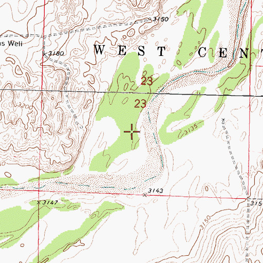 Topographic Map of Pasture Number Fortyfour, KS