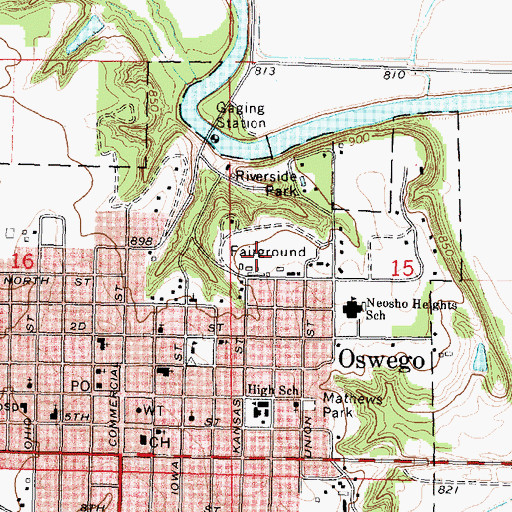 Topographic Map of Labette County Fairgrounds, KS