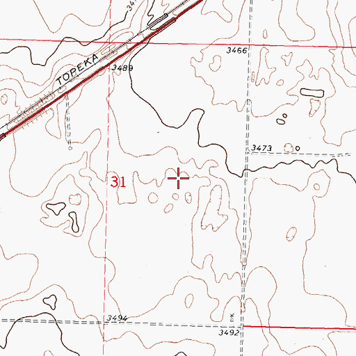 Topographic Map of Pasture Number Fortyone, KS