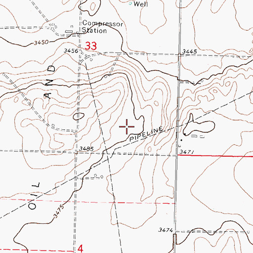 Topographic Map of Pasture Number Thirtysix, KS