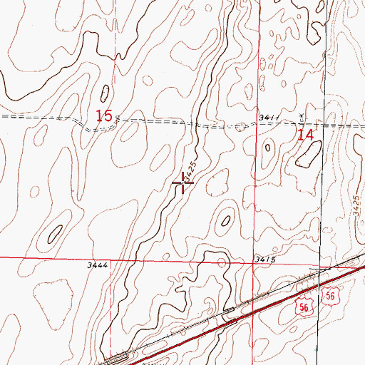 Topographic Map of Pasture Number Fortynine, KS