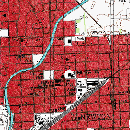 Topographic Map of Saint Mary Catholic School, KS
