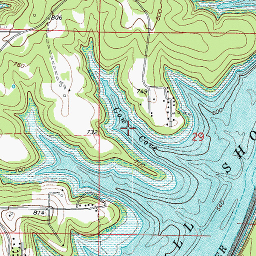 Topographic Map of Cow Cove, AR