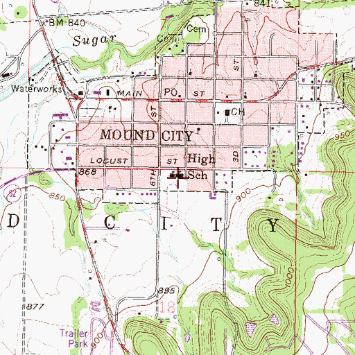 Topographic Map of Jayhawk Elementary School, KS