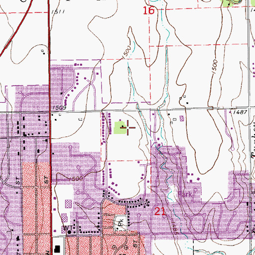 Topographic Map of Saint Joseph Catholic School, KS