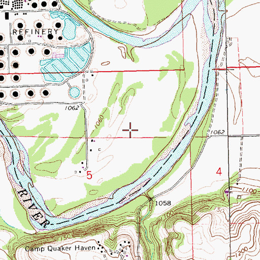 Topographic Map of Kaw Wildlife Area, KS