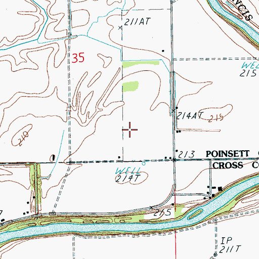 Topographic Map of Cow Island, AR
