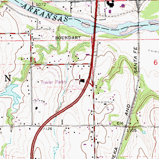 Topographic Map of Cherokee Strip Land Rush Museum, KS