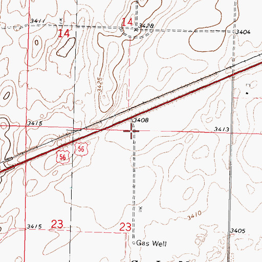 Topographic Map of Tucker Pasture, KS