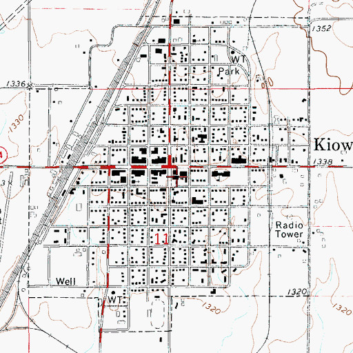 Topographic Map of South Barber 7 - 12 School, KS