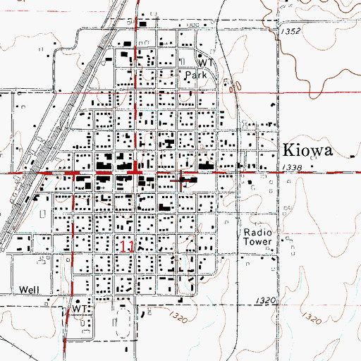 Topographic Map of South Barber Elementary School, KS