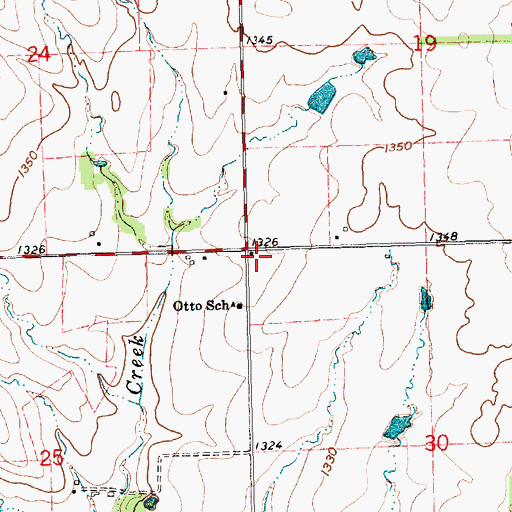 Topographic Map of Otto, KS