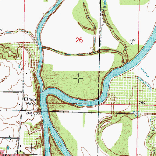 Topographic Map of Harmon Wildlife Area, KS