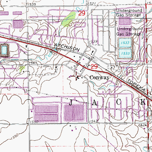 Topographic Map of Saint Joseph School, KS