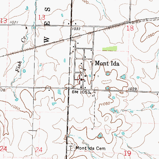 Topographic Map of Mont Ida Elementary School, KS