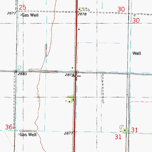 Topographic Map of Brookover, KS