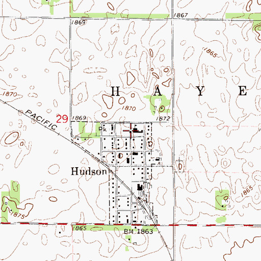 Topographic Map of Hudson Middle School, KS