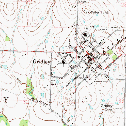 Topographic Map of Southern Coffey County Junior High School, KS