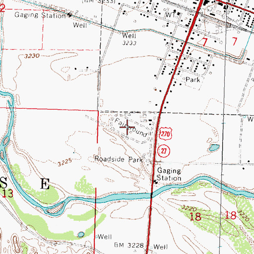 Topographic Map of Hamilton County Fairgrounds, KS