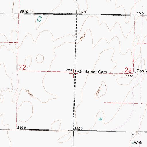 Topographic Map of Goldamer Cemetery, KS