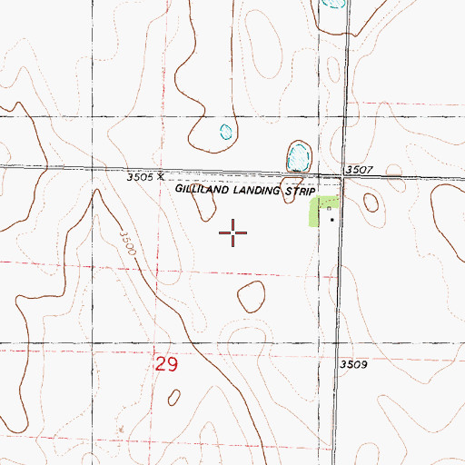 Topographic Map of Gillilands Farm Airport (historical), KS