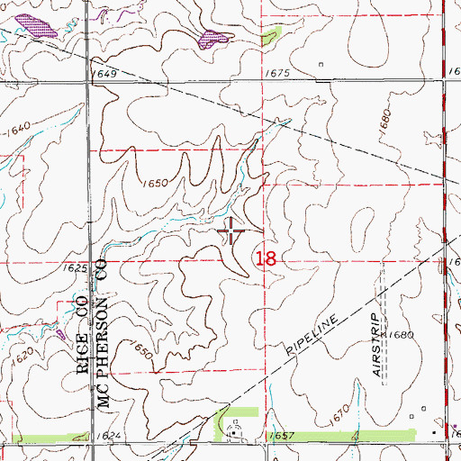 Topographic Map of Neel Airport (historical), KS
