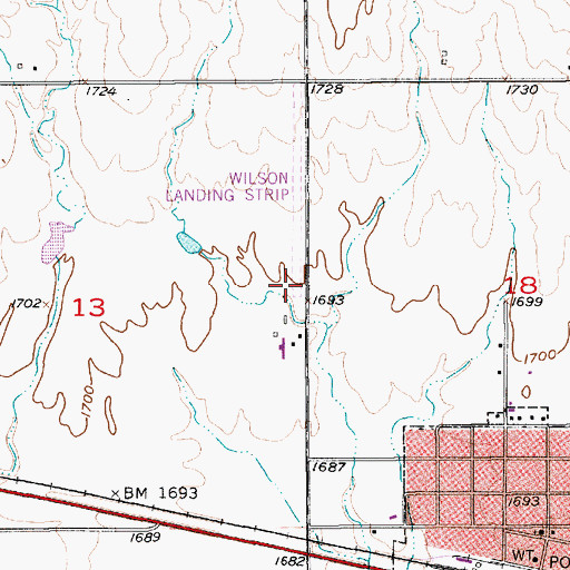 Topographic Map of Wilson Airport, KS