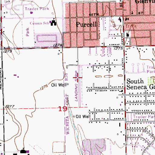 Topographic Map of Westport Auxiliary Airport, KS
