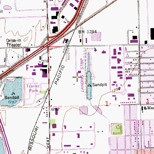 Topographic Map of Westport Airport, KS