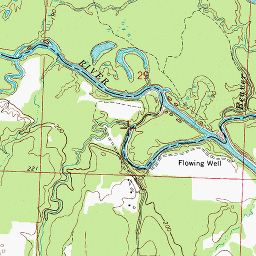 Topographic Map of Cox Creek, AR